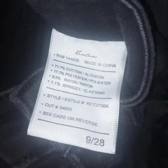 Black Kancan Skinny Jeans Distressed Hem Button Fly Size 9 - Picture 4 of 4